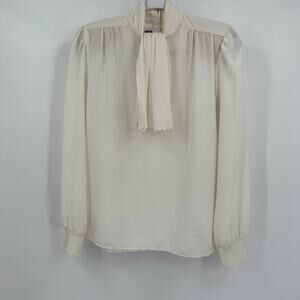 Prophecy Womens Regency Top Size 6 Sheer Cream Neck Bow‎ Feminine Romantic